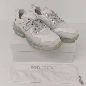 Jimmy Choo Men's White Diamond  Low-Top Sneakers (EU42/US9)